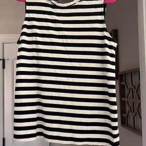 LOFT Black and White Boxy Sleeveless Tank Top